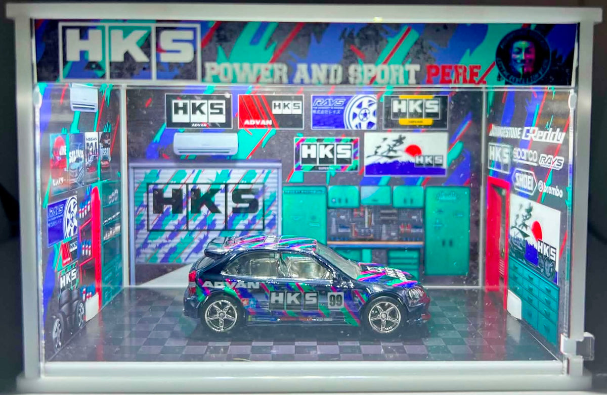 Anonymous Diekast Limited Edition Civic HKS series In Lighted Diorama