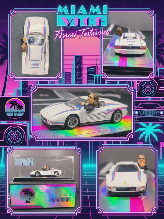 Miami Vice Ferrari with Driver, Cubed and Boxed Limited Edition