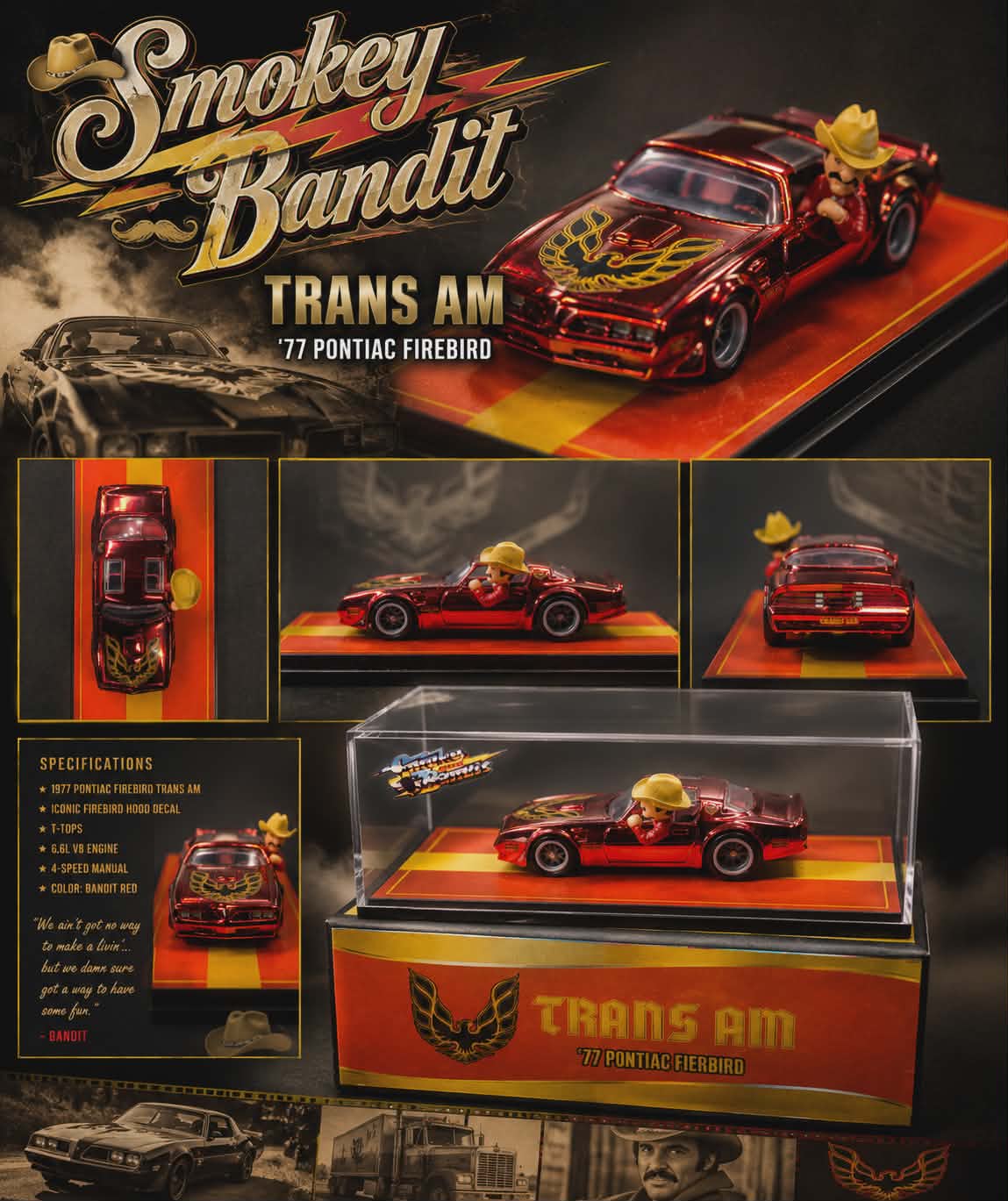 Smokey Bandit Trans Am Red Cubed and Boxed Limited Edition